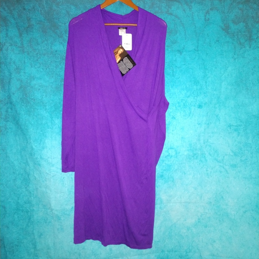 IMAN Global Chic Long-Sleeve Wrap Style Dress